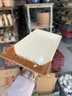 Leftover 11.5"x6" Rectangular Platter ( Sandstorm Series )