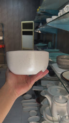 6 inch Noodle Bowl ( White Matte with Black Specks )